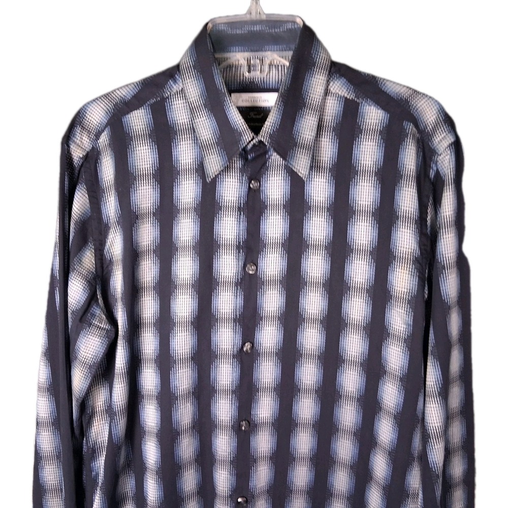Versace Collection Trend Shirt Men's Size  15 1/2" - 39  Button Up Cotton Black
